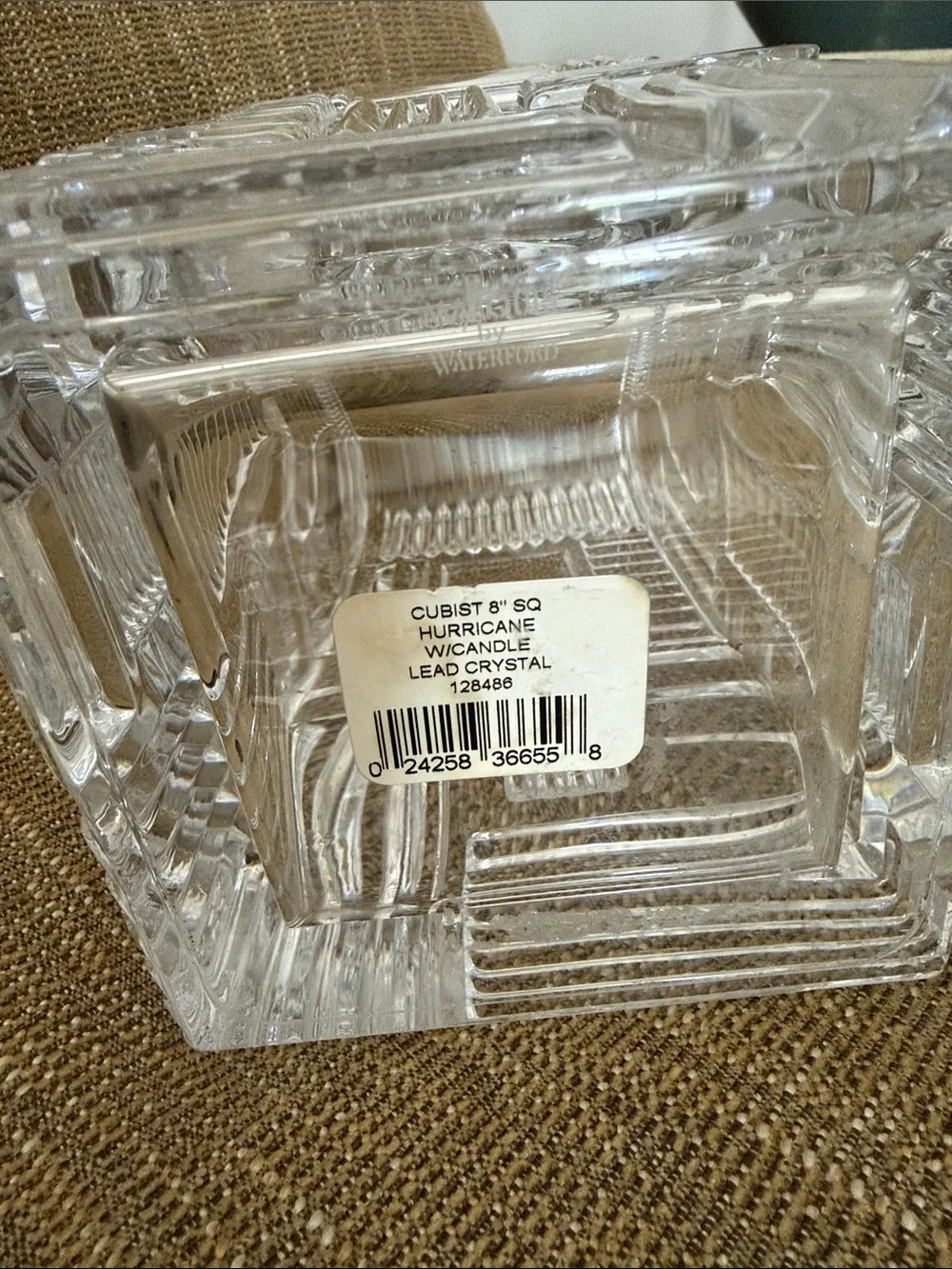 Marquis Waterford Clear Crystal Geometric design Cubist style vase gorgeous